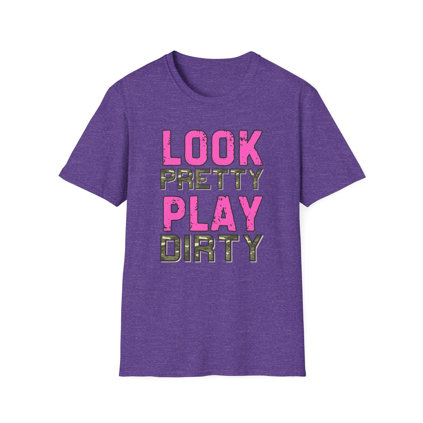 Look Pretty Play Dirty Unisex Softstyle T-Shirt - Fun & Stylish Tee for Casual Wear