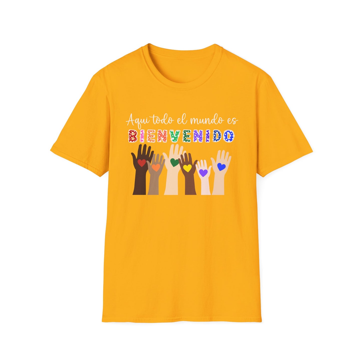 Inclusive Welcome T-Shirt | Unisex Softstyle Tee for Diversity, Equality, Pride, Gifts for Friends, Community Events