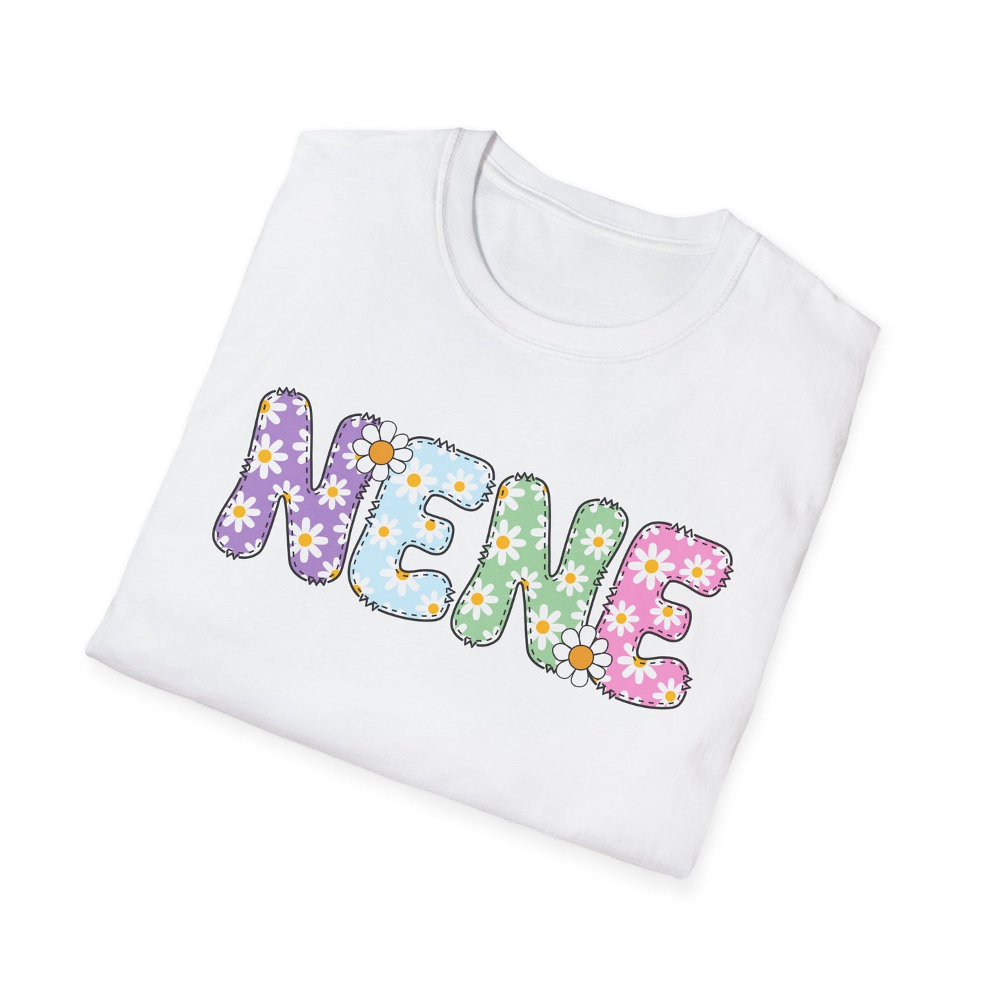Colorful Floral NENE Softstyle T-Shirt - Trendy Casual Wear for Everyday Celebrations