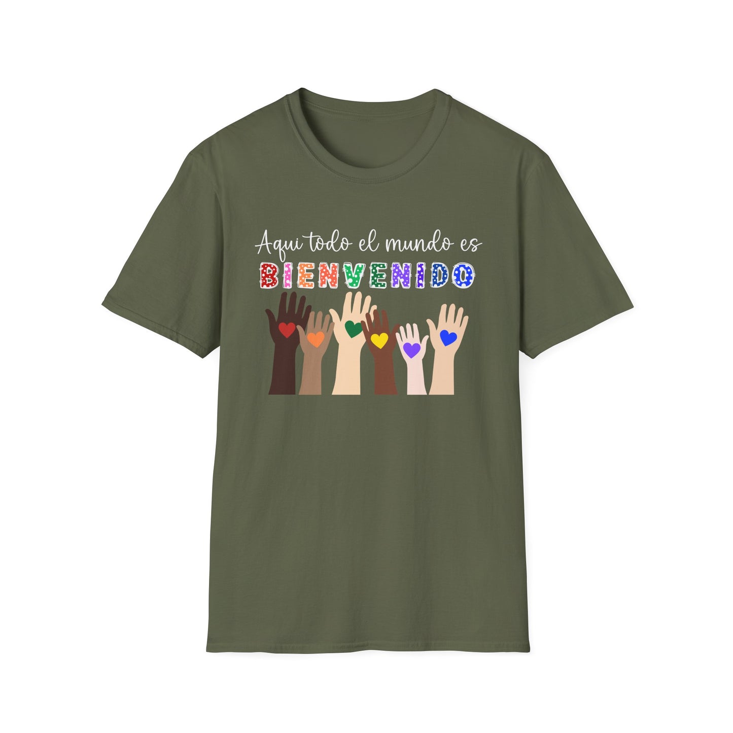 Inclusive Welcome T-Shirt | Unisex Softstyle Tee for Diversity, Equality, Pride, Gifts for Friends, Community Events