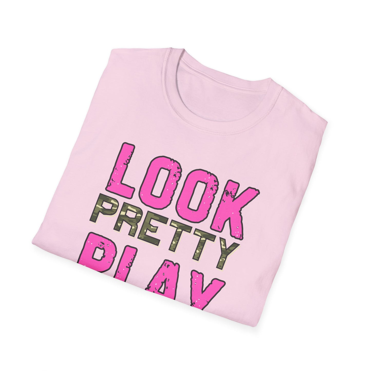 Look Pretty Play Dirty Unisex Softstyle T-Shirt - Fun & Stylish Tee for Casual Wear