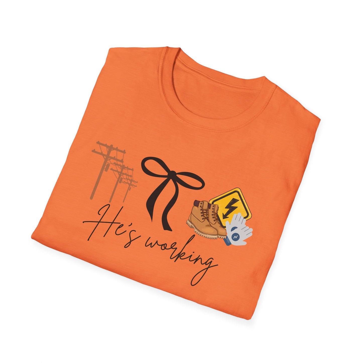 Lineman His Working Softstyle T-Shirt, Casual Tee, Motivational Shirt, Gifts for Her, Everyday Wear, Birthday Present