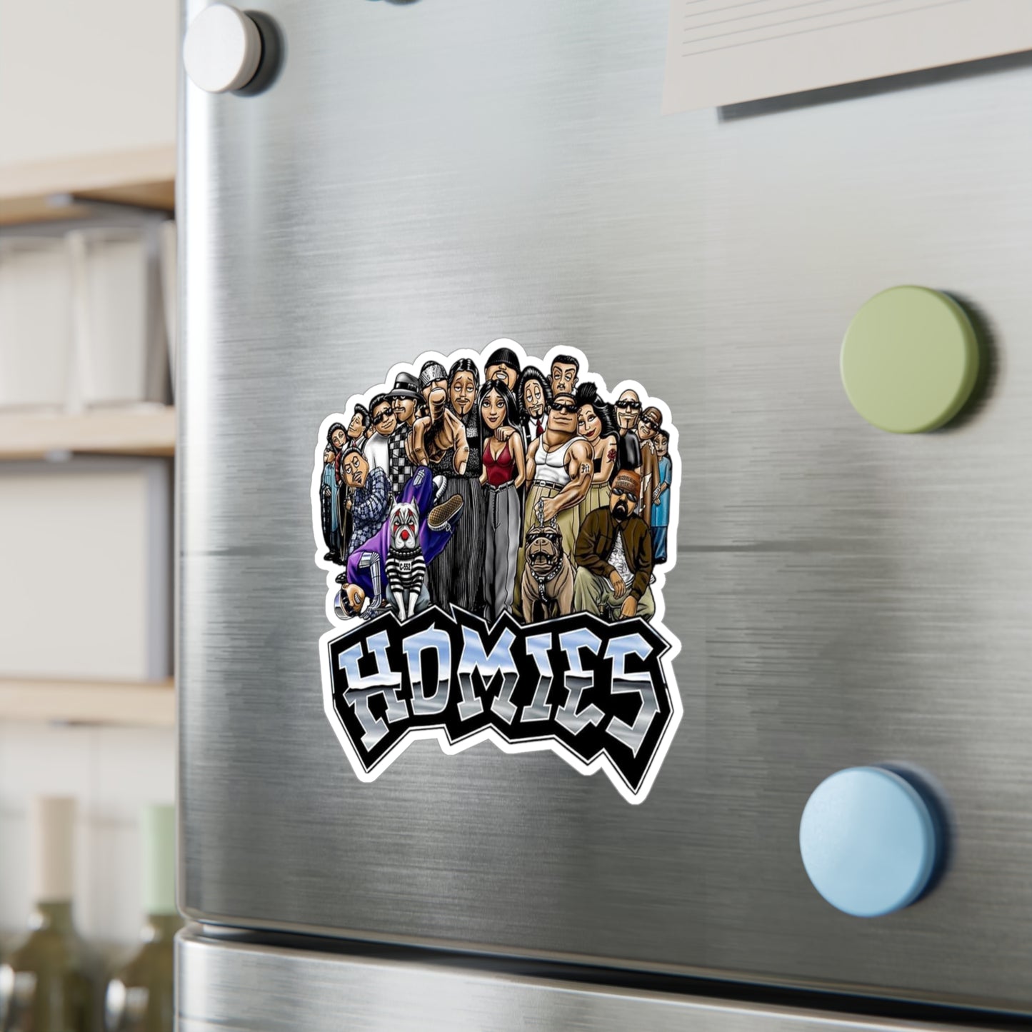 Homies Kiss-Cut Vinyl Decals | Unique Stickers for Home Decor, Skateboards, Laptops, Gift Ideas, Urban Art