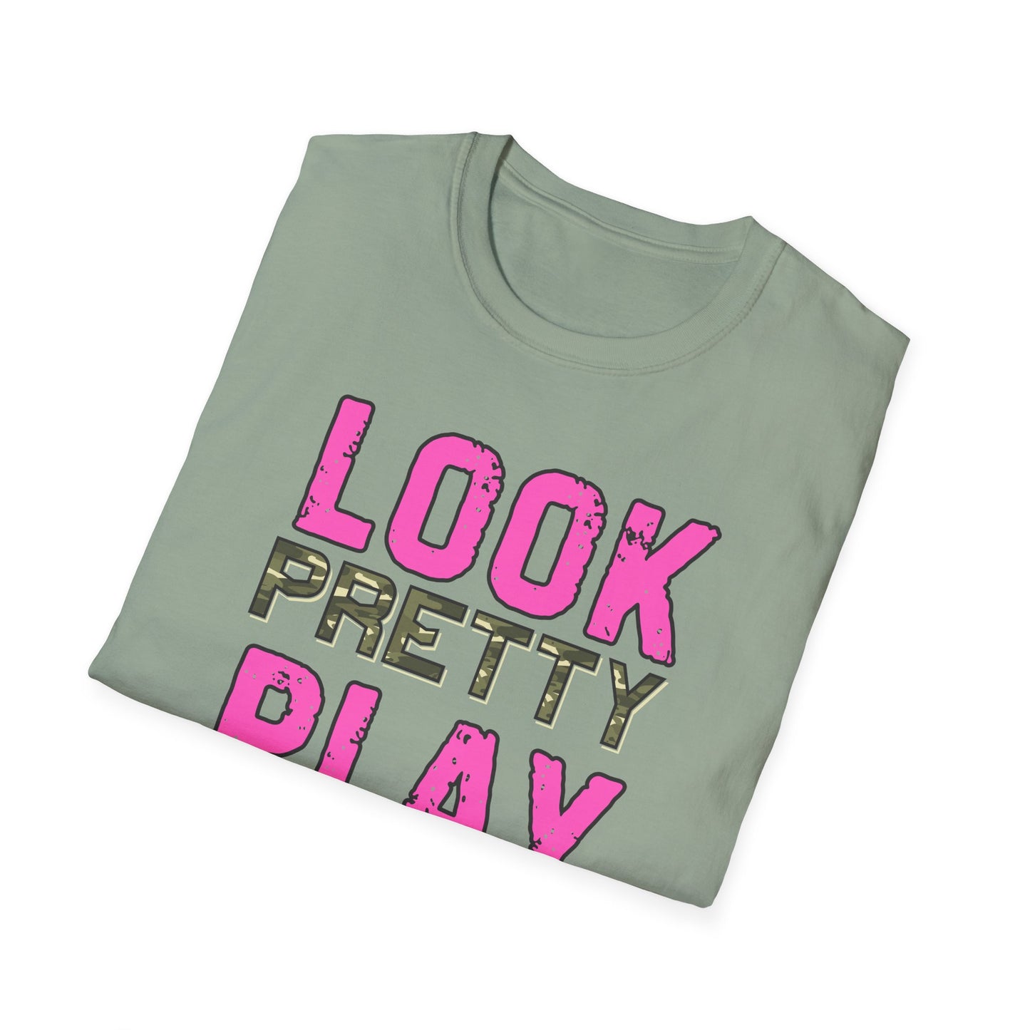 Look Pretty Play Dirty Unisex Softstyle T-Shirt - Fun & Stylish Tee for Casual Wear