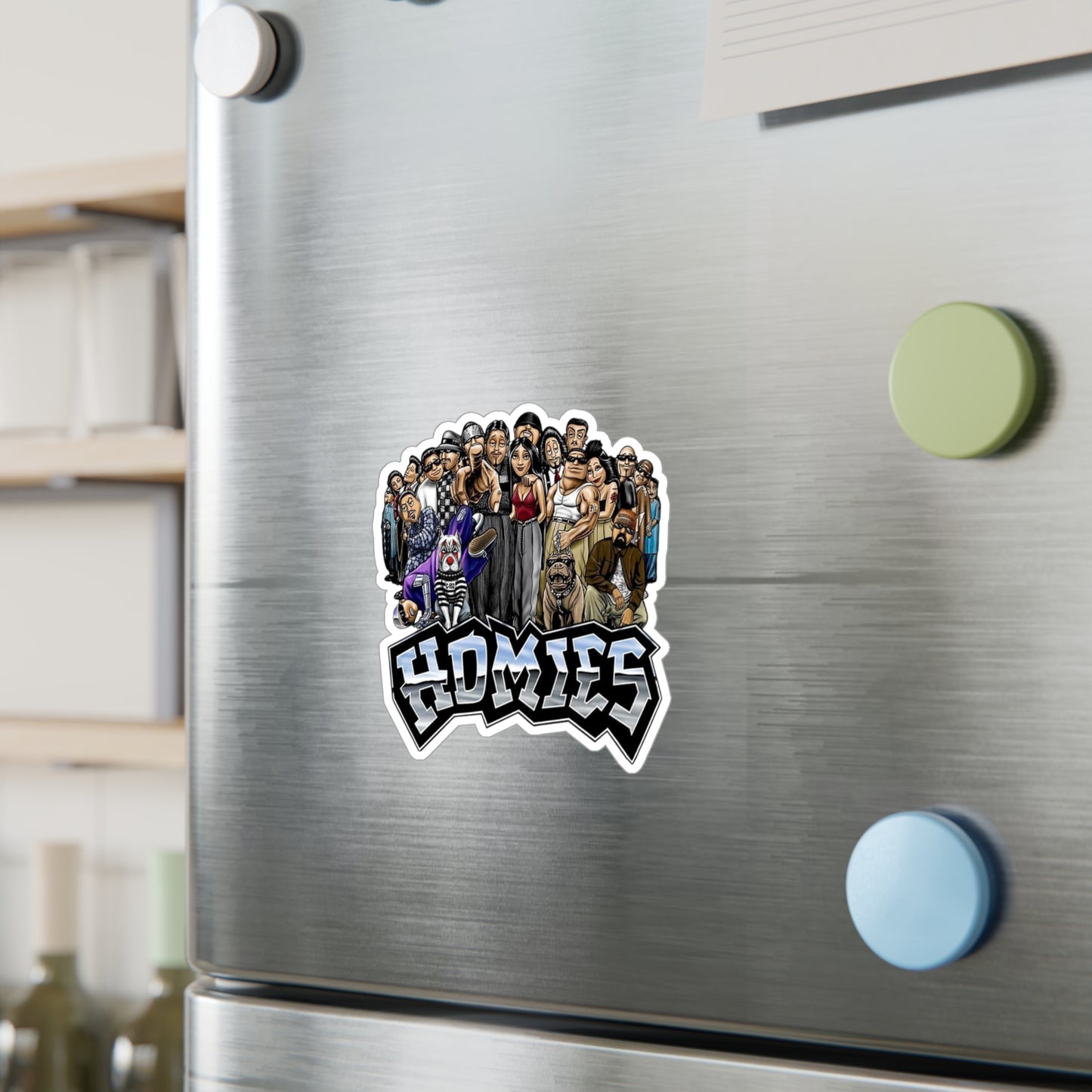 Homies Kiss-Cut Vinyl Decals | Unique Stickers for Home Decor, Skateboards, Laptops, Gift Ideas, Urban Art