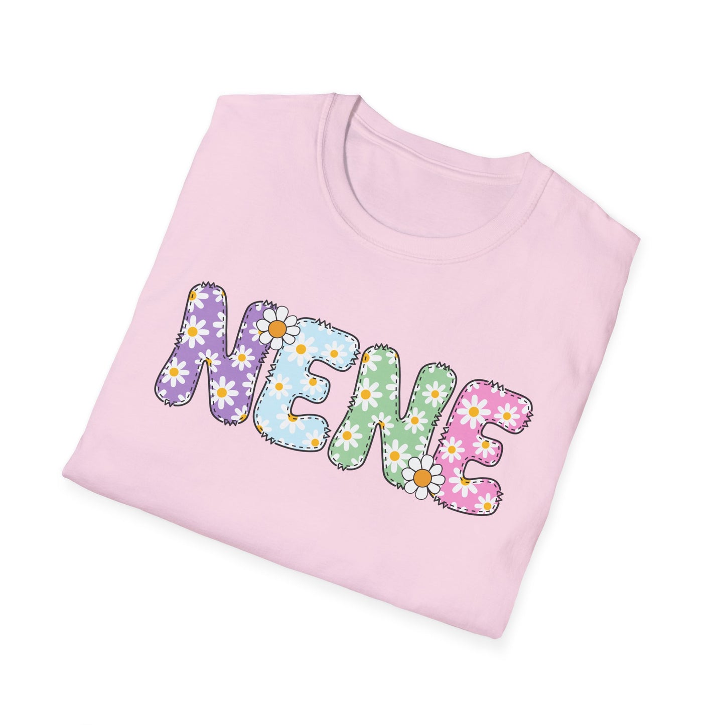 Colorful Floral NENE Softstyle T-Shirt - Trendy Casual Wear for Everyday Celebrations