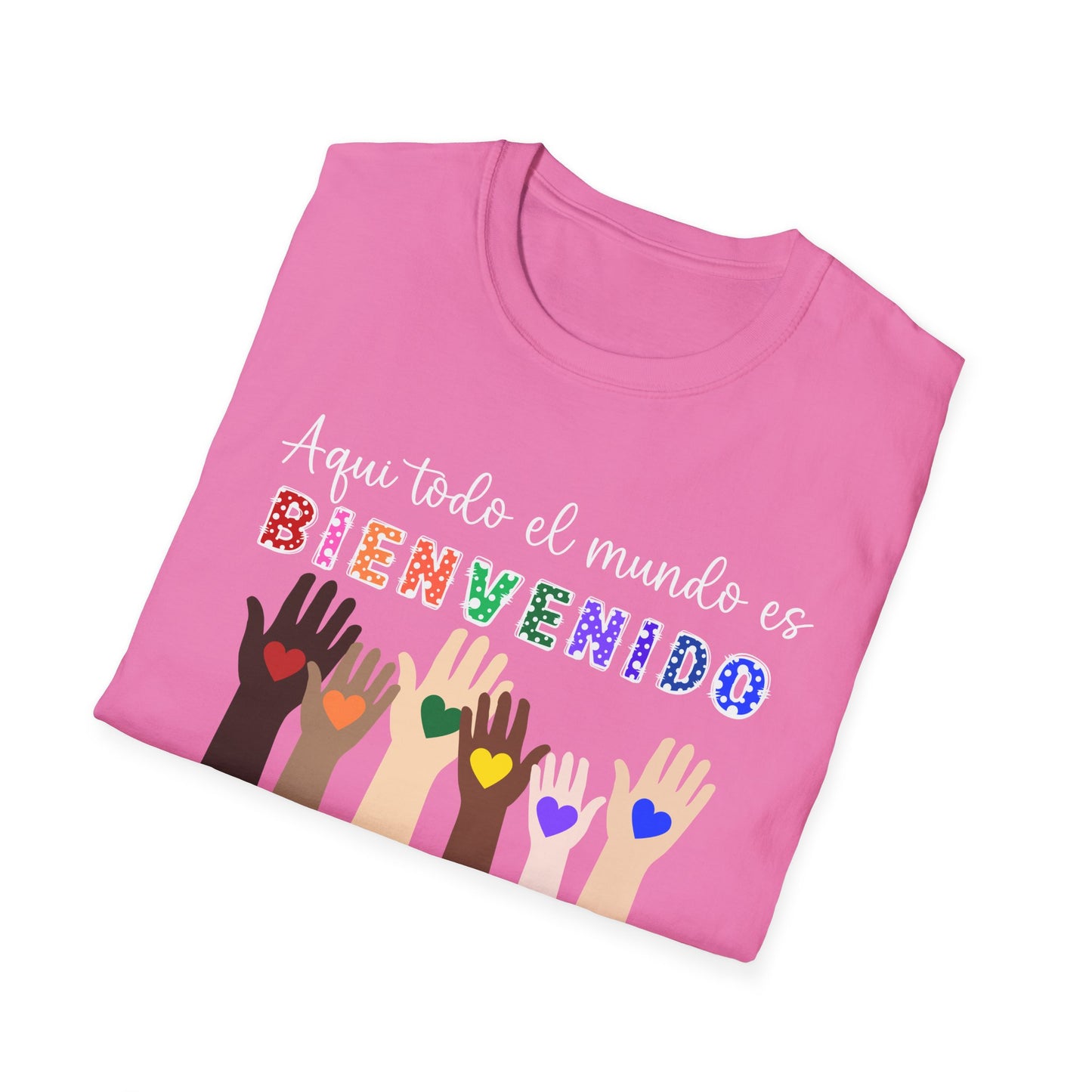 Inclusive Welcome T-Shirt | Unisex Softstyle Tee for Diversity, Equality, Pride, Gifts for Friends, Community Events