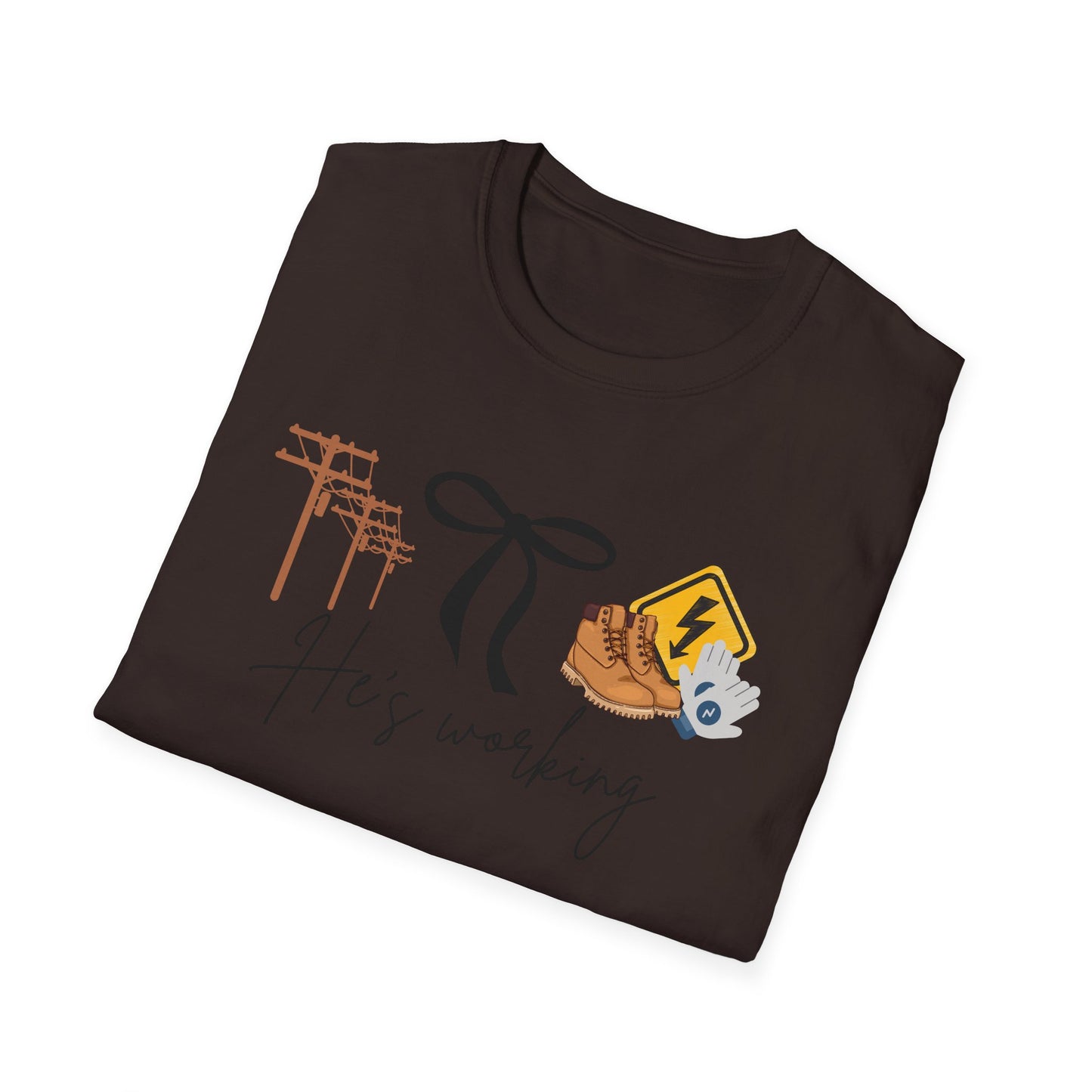 Lineman His Working Softstyle T-Shirt, Casual Tee, Motivational Shirt, Gifts for Her, Everyday Wear, Birthday Present