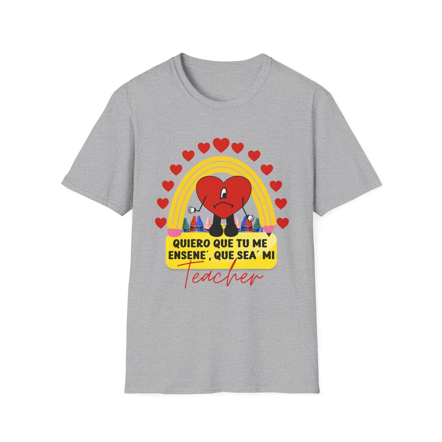 Teacher Love Graphic Tee, Unisex T-Shirt for Educators, Heart Design for Teacher Appreciation, Graduation, Back to School, Gift Idea