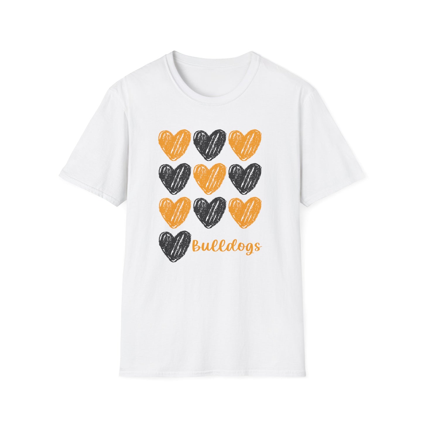 Cute Bulldog Hearts Unisex T-Shirt, Casual Wear, Bulldogs Valentine's Day shirt