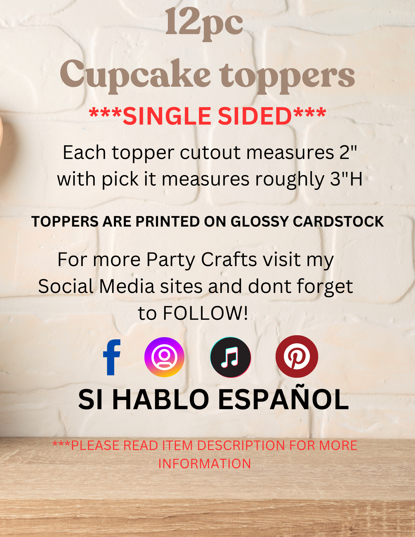 Charrito Cupcake toppers