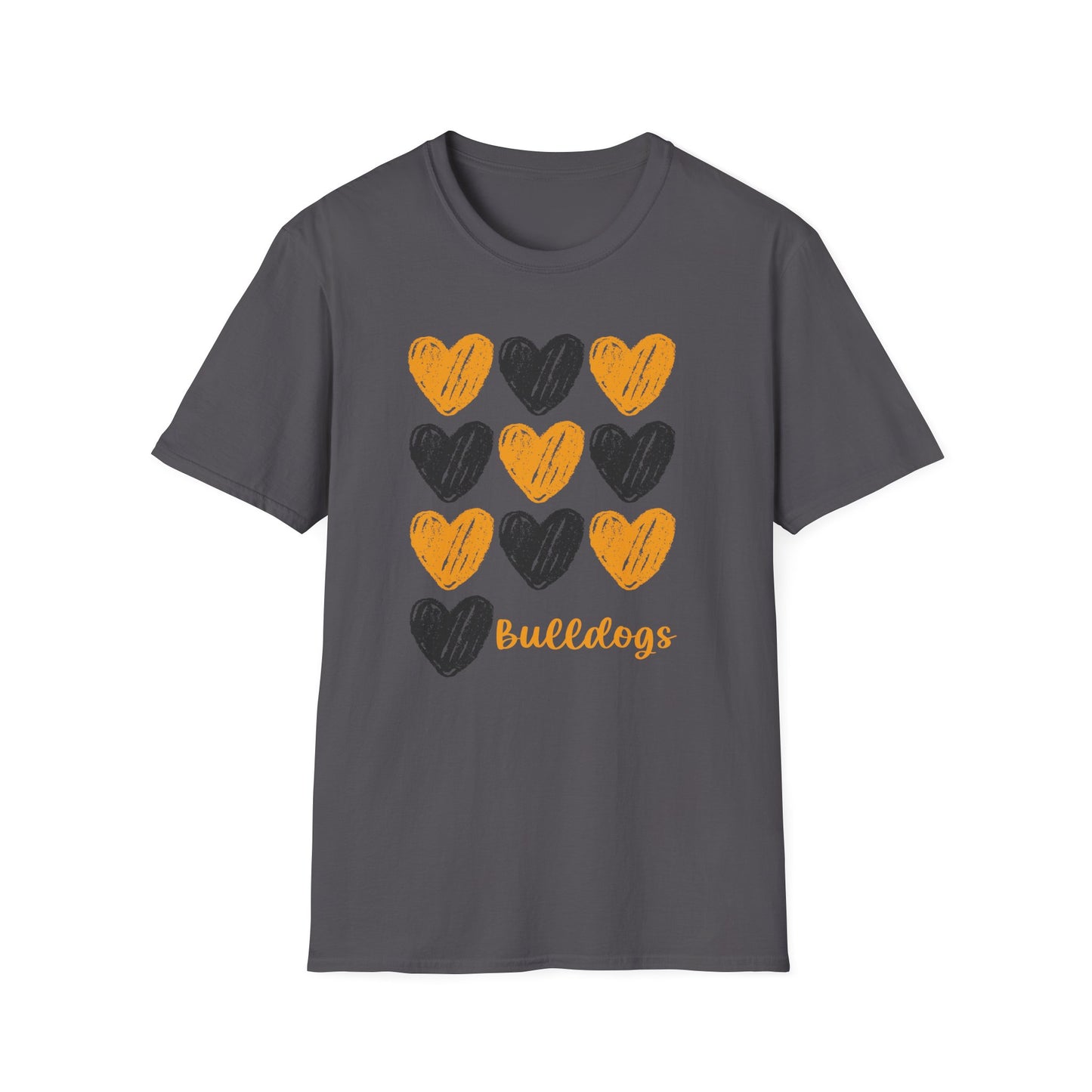 Cute Bulldog Hearts Unisex T-Shirt, Casual Wear, Bulldogs Valentine's Day shirt