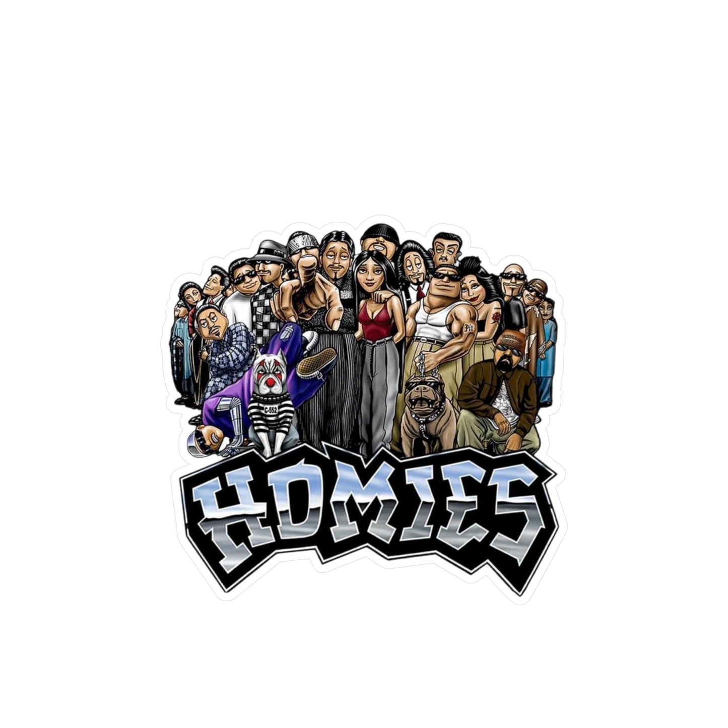 Homies Kiss-Cut Vinyl Decals | Unique Stickers for Home Decor, Skateboards, Laptops, Gift Ideas, Urban Art