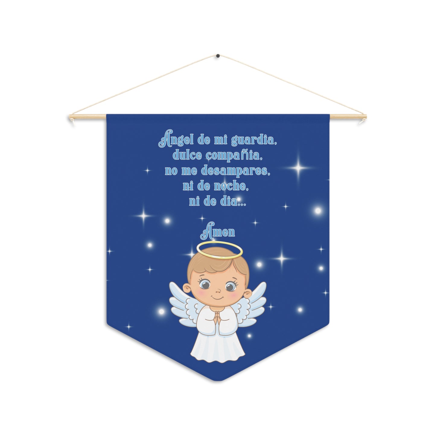 Boy Guardian Angel Pennant | Baby Nursery Décor, Child’s Room Wall Art, Baptism Gift, Christening Decoration, Religious Home Décor