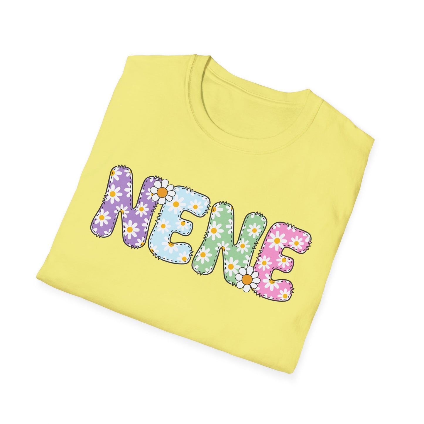 Colorful Floral NENE Softstyle T-Shirt - Trendy Casual Wear for Everyday Celebrations
