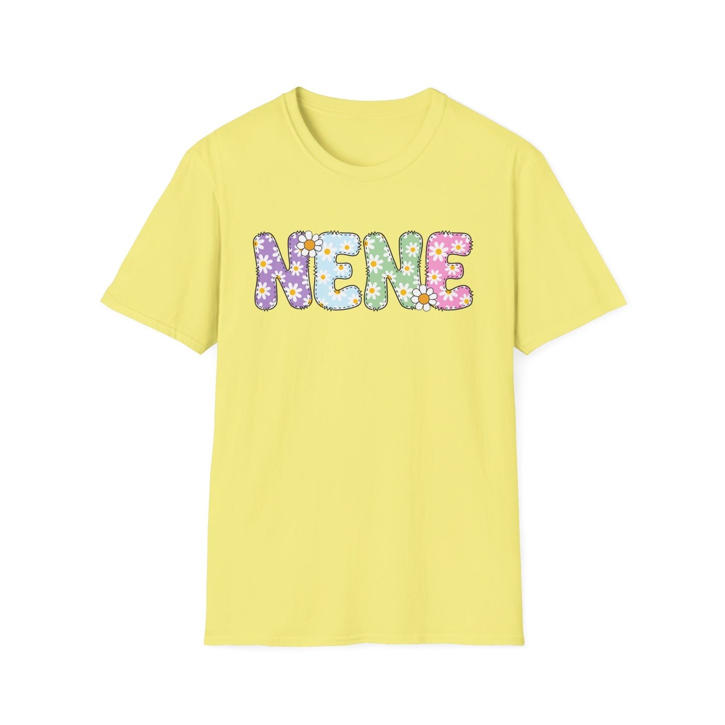 Colorful Floral NENE Softstyle T-Shirt - Trendy Casual Wear for Everyday Celebrations