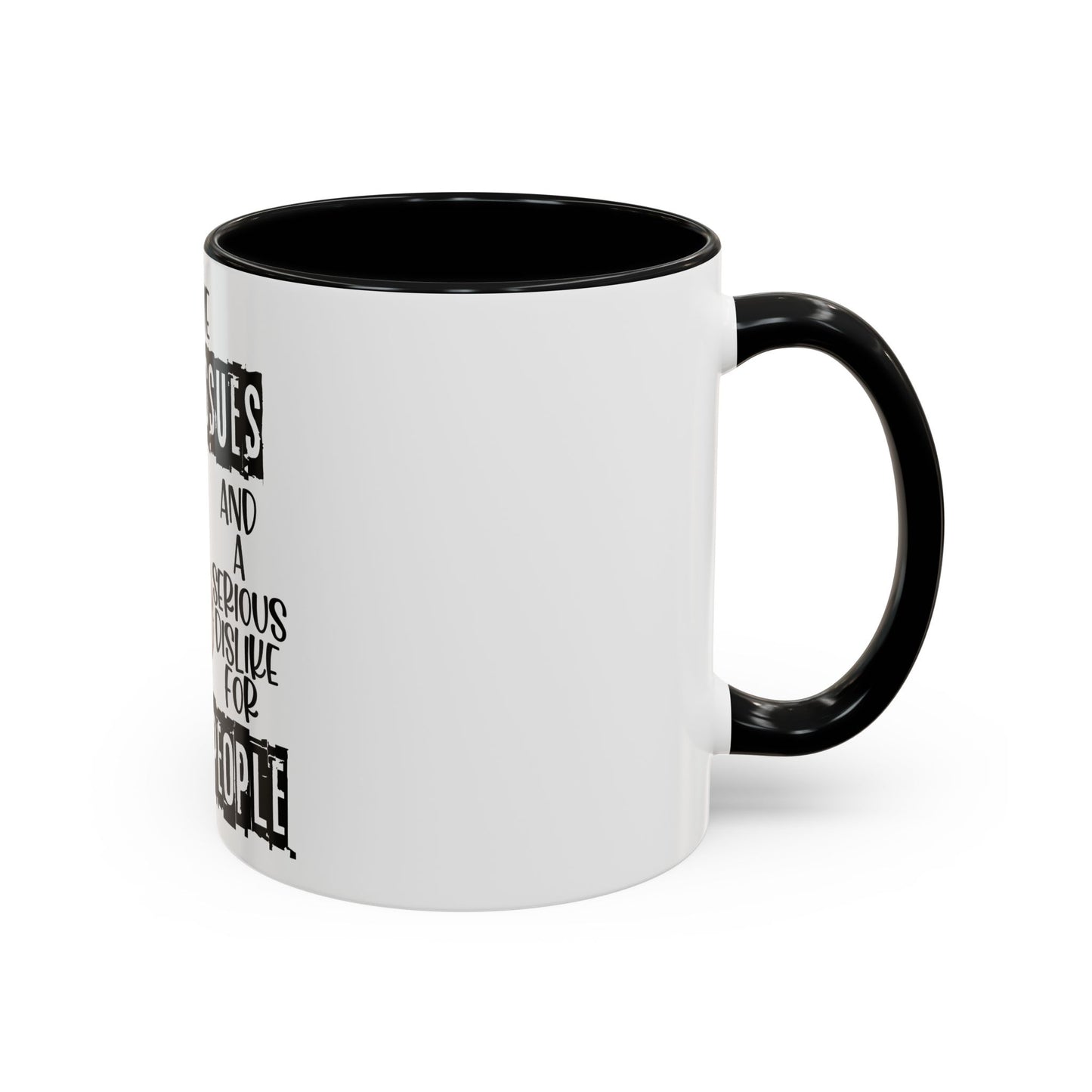 I Have Anger Issues and a Serious Dislike for Stu*id People" Cat Mug (11, 15oz)