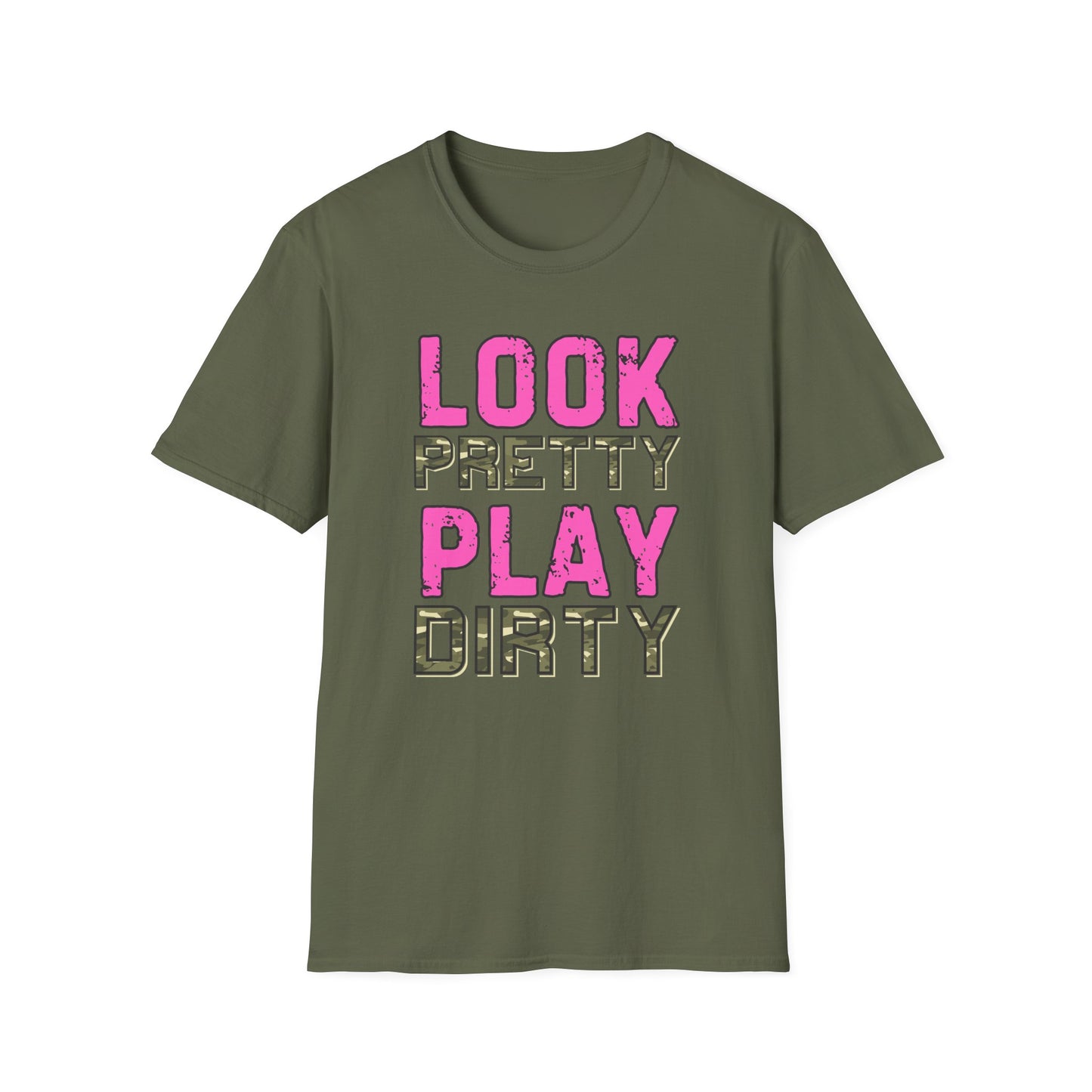 Look Pretty Play Dirty Unisex Softstyle T-Shirt - Fun & Stylish Tee for Casual Wear