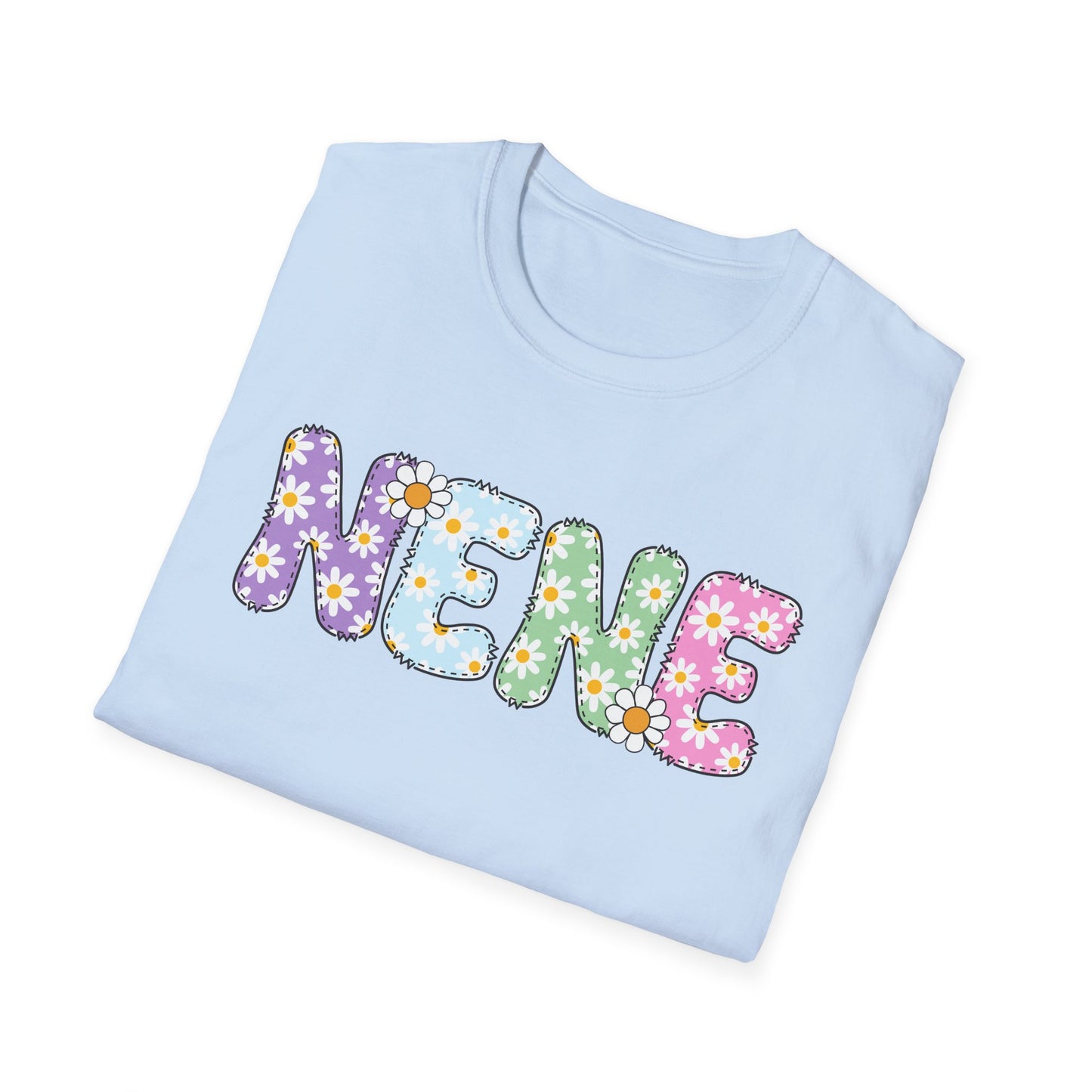 Colorful Floral NENE Softstyle T-Shirt - Trendy Casual Wear for Everyday Celebrations