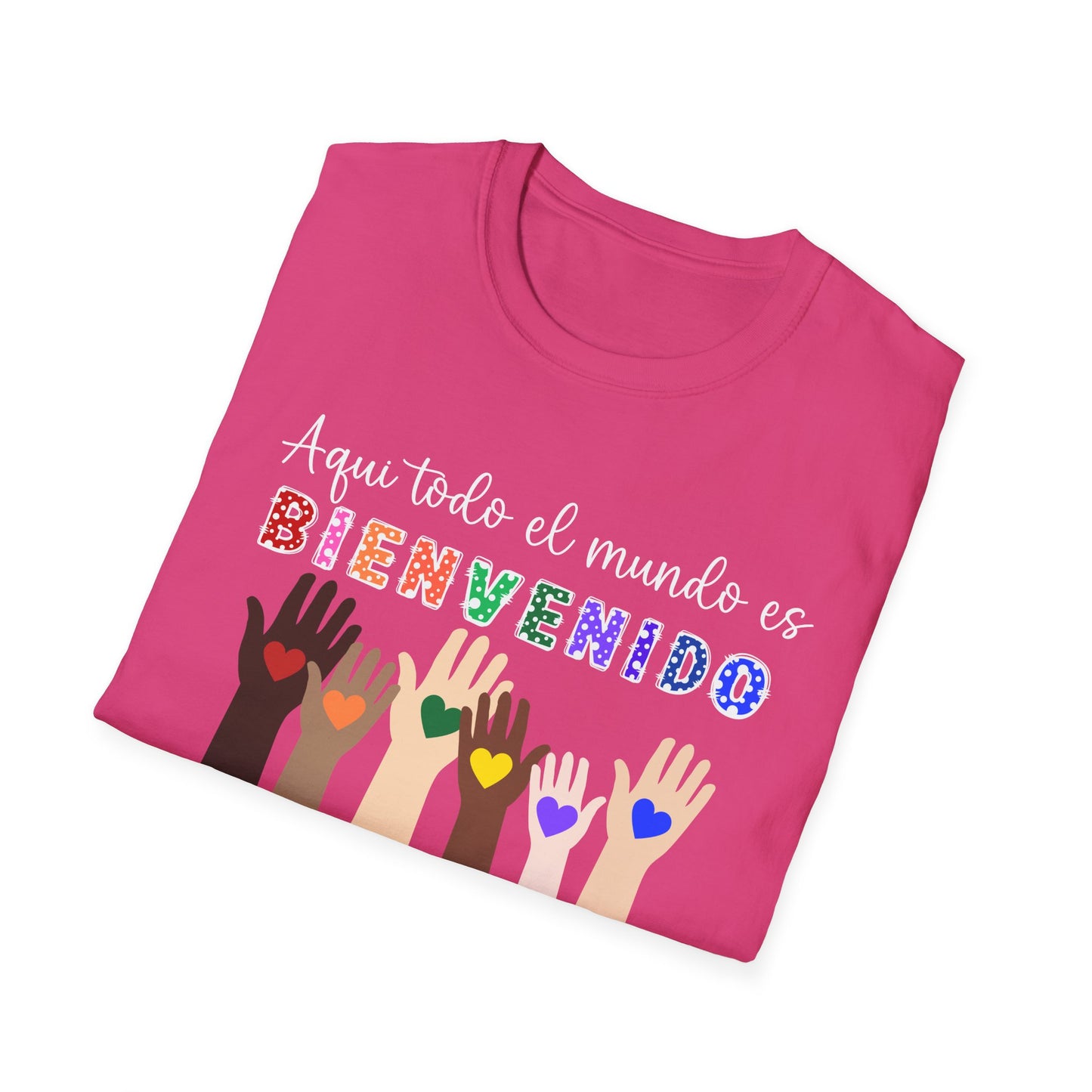 Inclusive Welcome T-Shirt | Unisex Softstyle Tee for Diversity, Equality, Pride, Gifts for Friends, Community Events