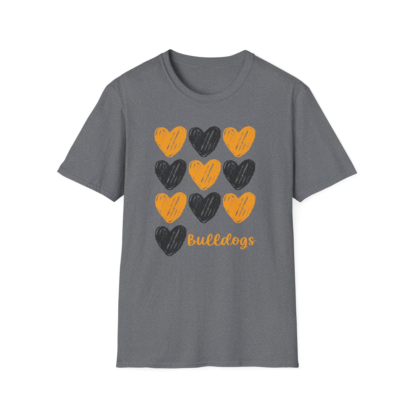 Cute Bulldog Hearts Unisex T-Shirt, Casual Wear, Bulldogs Valentine's Day shirt