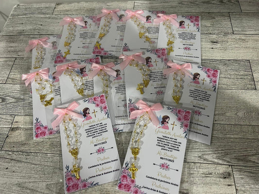 Baptism Personalized Favor Prayer cads- Praying girl