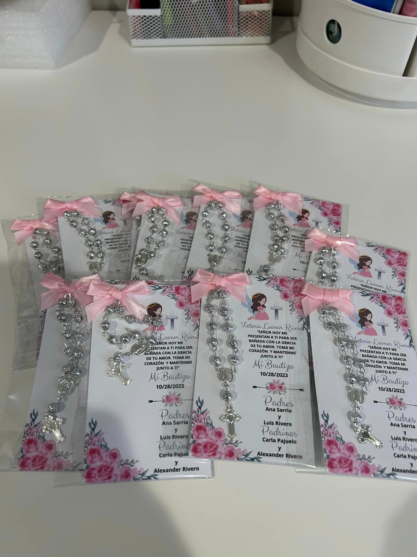 Baptism Personalized Favor Prayer cads- Praying girl