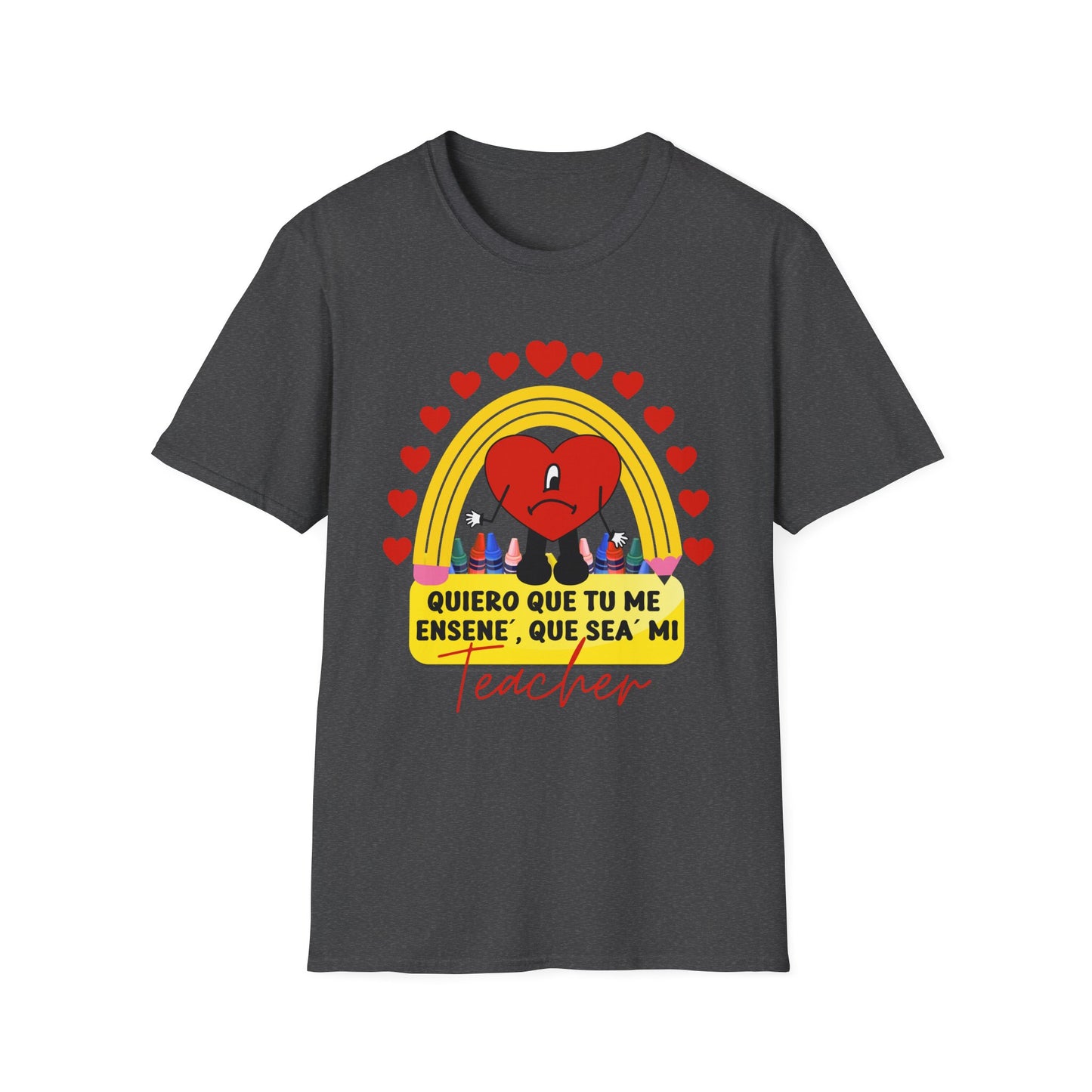 Teacher Love Graphic Tee, Unisex T-Shirt for Educators, Heart Design for Teacher Appreciation, Graduation, Back to School, Gift Idea