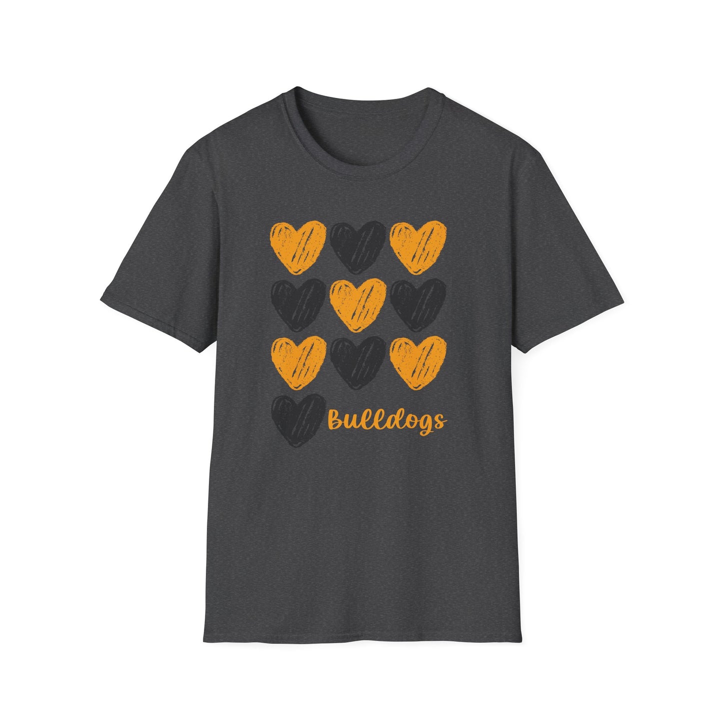 Cute Bulldog Hearts Unisex T-Shirt, Casual Wear, Bulldogs Valentine's Day shirt