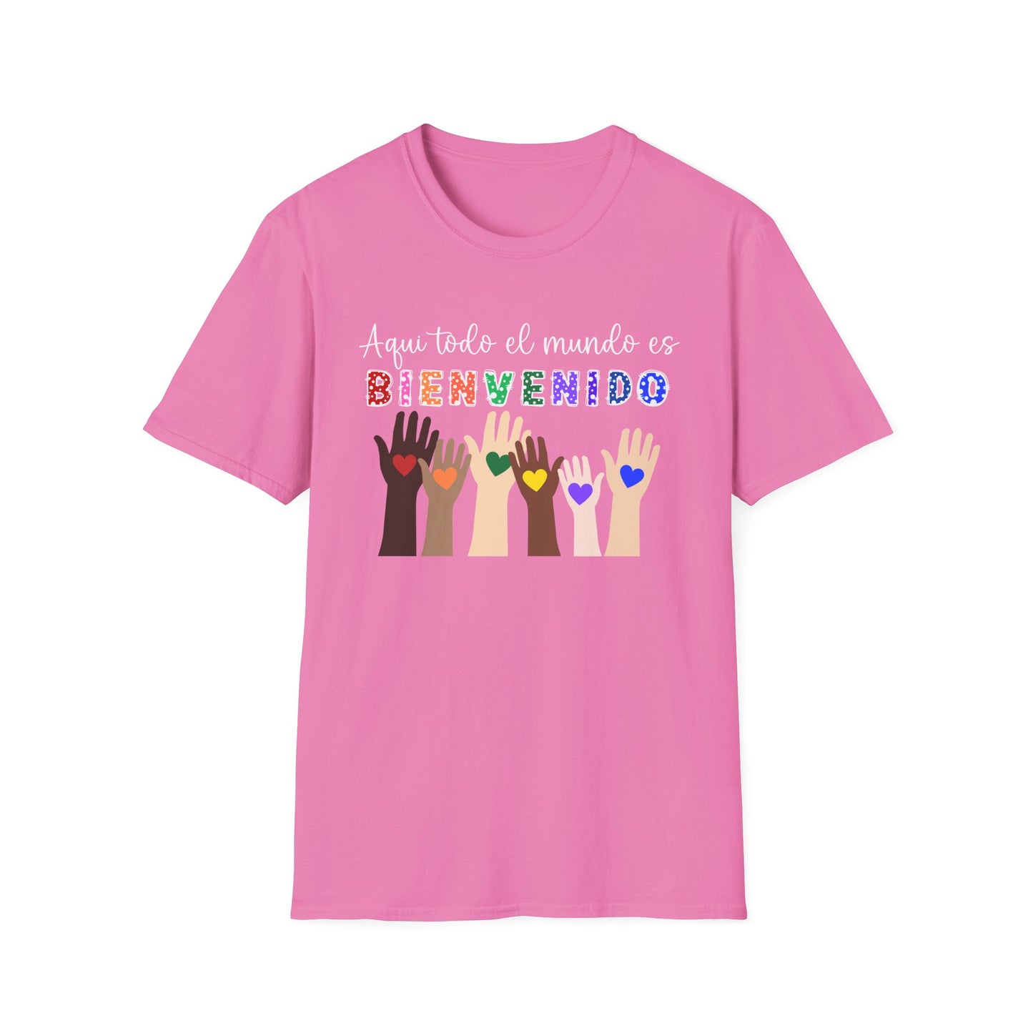 Inclusive Welcome T-Shirt | Unisex Softstyle Tee for Diversity, Equality, Pride, Gifts for Friends, Community Events