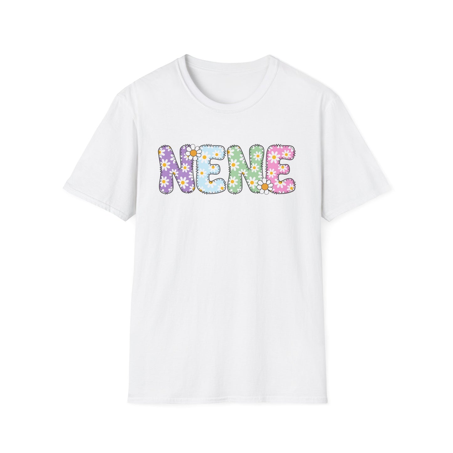 Colorful Floral NENE Softstyle T-Shirt - Trendy Casual Wear for Everyday Celebrations