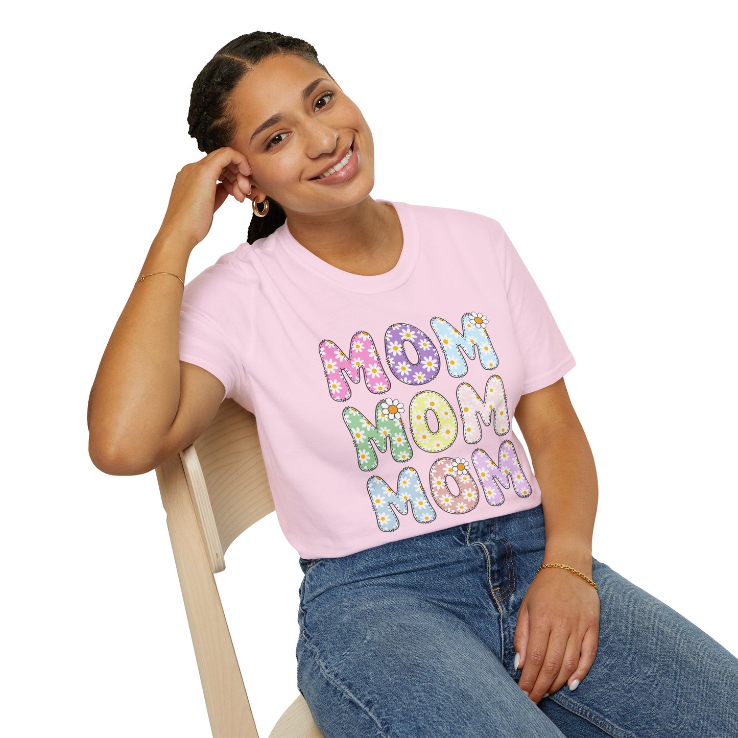 Pastel MOM T-Shirt – Cute & Floral Spring Softstyle T-Shirt