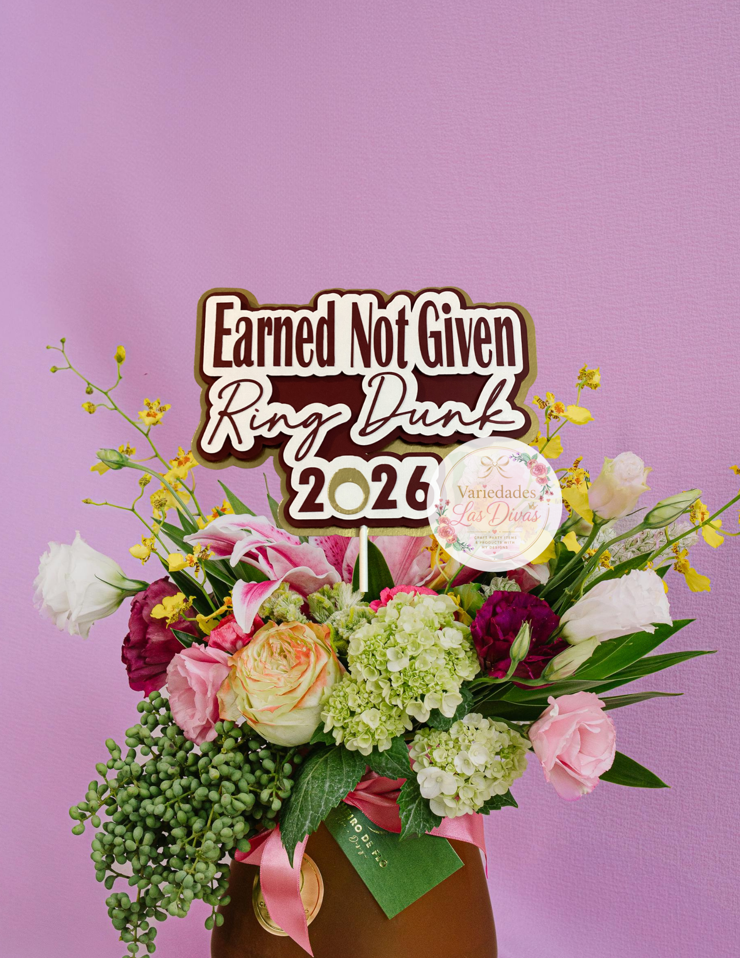 Earned Not Given Ring Day Cake topper