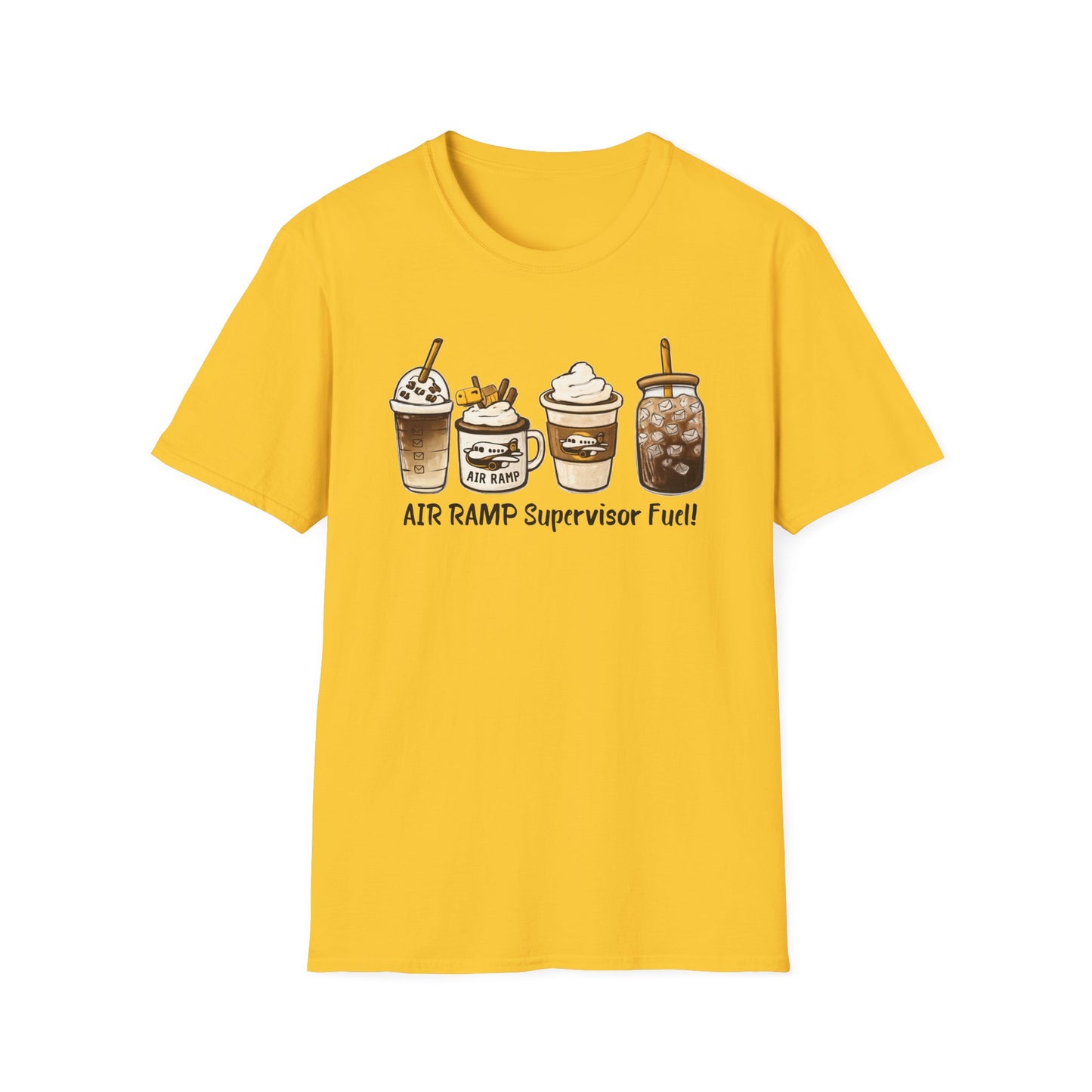 Air Ramp Supervisor Fuel T-Shirt — Coffee & Frappe Crewneck for Air Ramp Workers