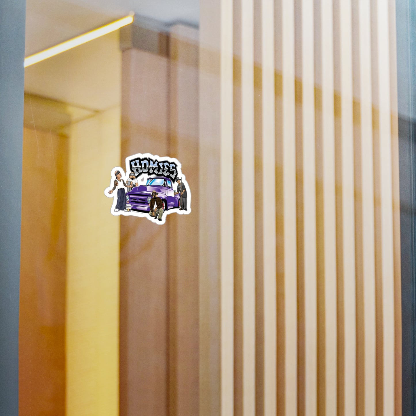 Homies Lowrider Vinyl Sticker — Purple Truck Kiss-Cut Decal