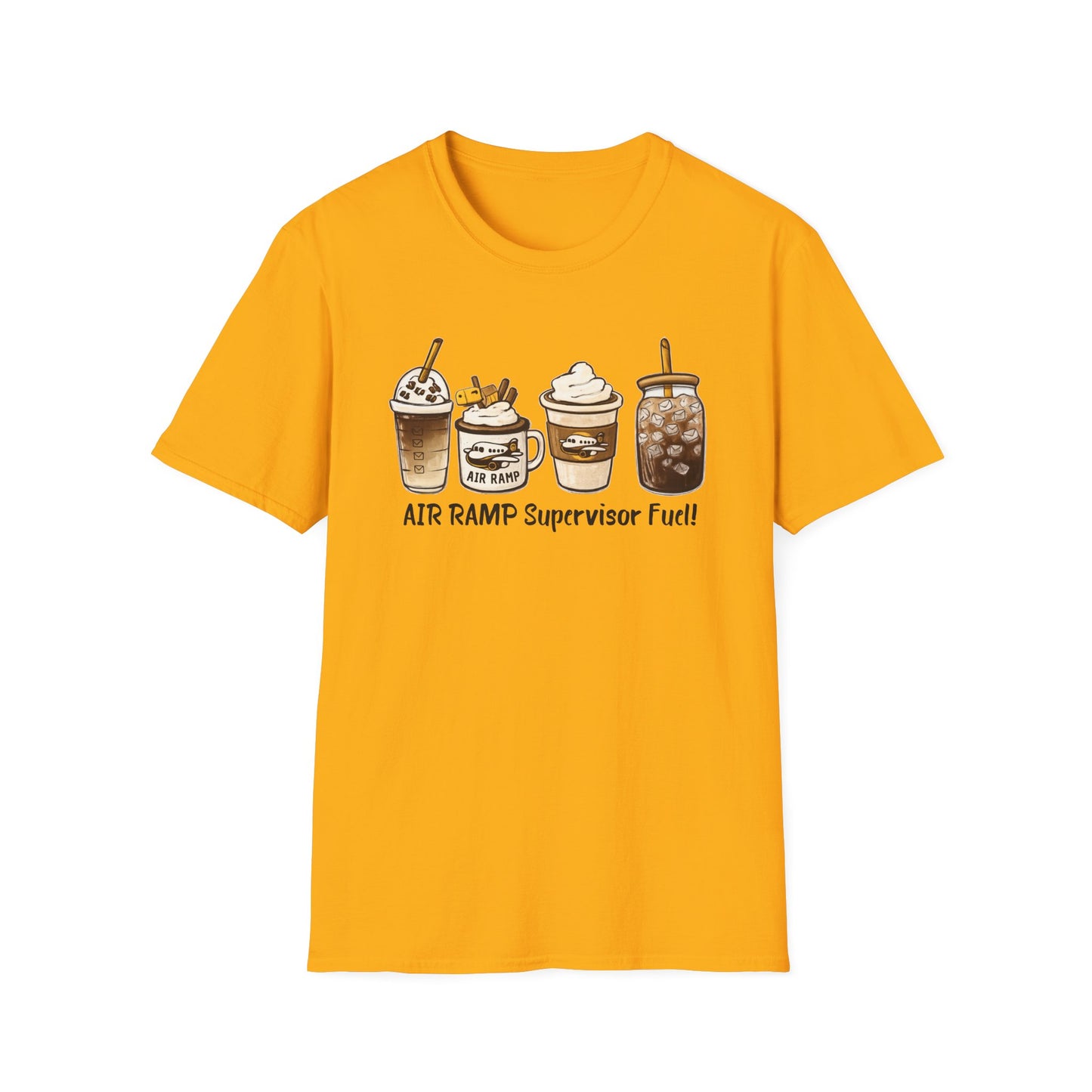 Air Ramp Supervisor Fuel T-Shirt — Coffee & Frappe Crewneck for Air Ramp Workers