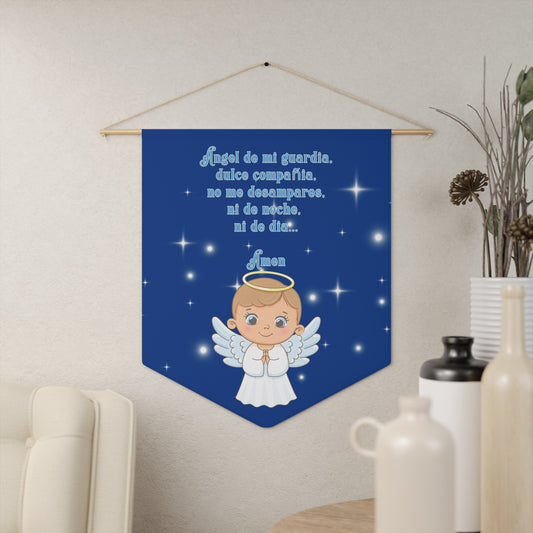 Boy Guardian Angel Pennant | Baby Nursery Décor, Child’s Room Wall Art, Baptism Gift, Christening Decoration, Religious Home Décor