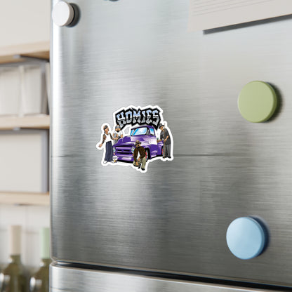 Homies Lowrider Vinyl Sticker — Purple Truck Kiss-Cut Decal