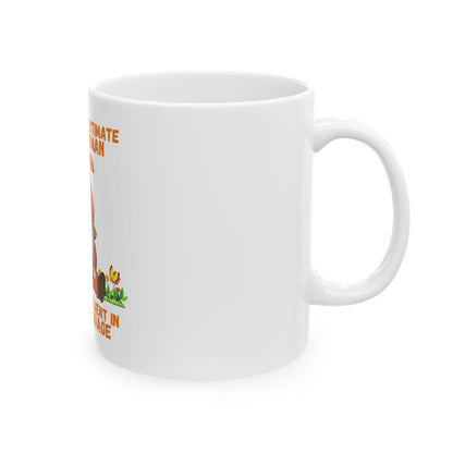"Never Underestimate an Old Woman Who Is Also Fluent in Fowl Language" Gnome Ceramic mug, (11oz, 15oz)