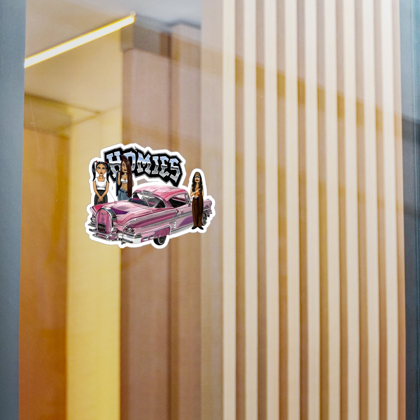 Pink Car Homies Kiss-Cut Vinyl Decals | Unique Stickers for Home Decor, Skateboards, Laptops, Gift Ideas, Urban Art