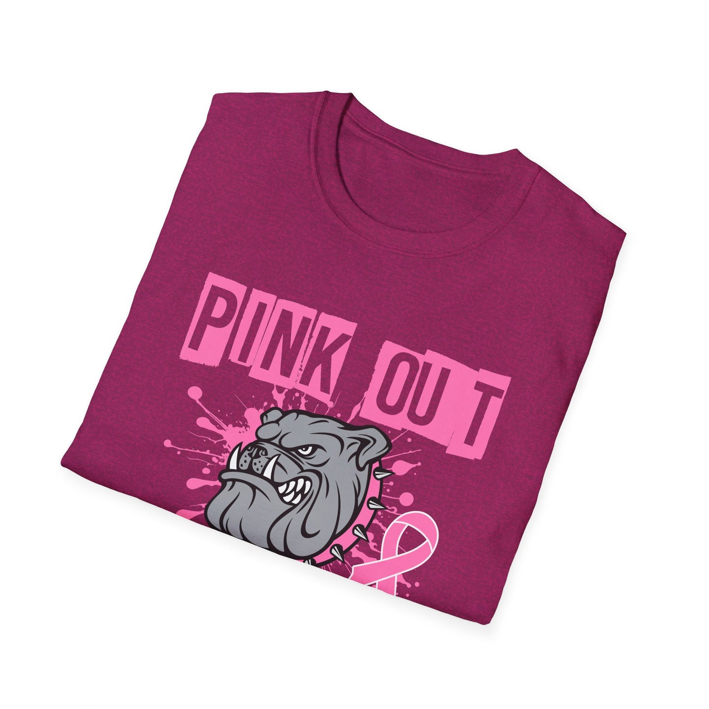 Pink Out Bulldogs Unisex T-Shirt, Supportive Tee, Breast Cancer Awareness, School Spirit Shirt, Casual Wear, Gift for Bulldogs Fans