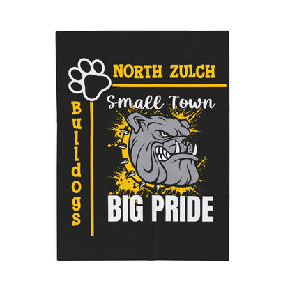 North Zulch Bulldogs Velveteen Plush Blanket, Cozy Throw for Sports Fans, Gift for Graduations, Home Decor, Team Spirit
