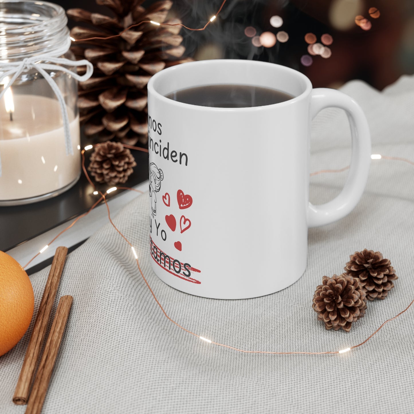 Mug — Algunos solo coinciden: Tú y Yo conectamos (Romantic Spanish Love Mug, 11 oz)