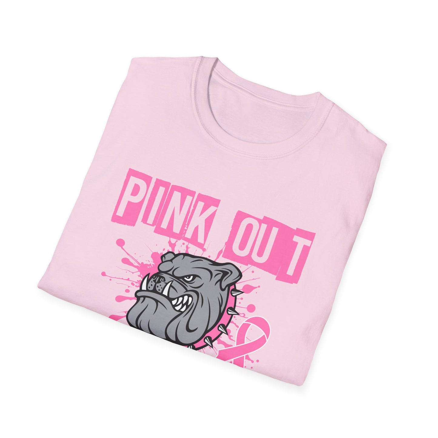 Pink Out Bulldogs Unisex T-Shirt, Supportive Tee, Breast Cancer Awareness, School Spirit Shirt, Casual Wear, Gift for Bulldogs Fans