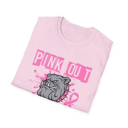 Pink Out Bulldogs Unisex T-Shirt, Supportive Tee, Breast Cancer Awareness, School Spirit Shirt, Casual Wear, Gift for Bulldogs Fans