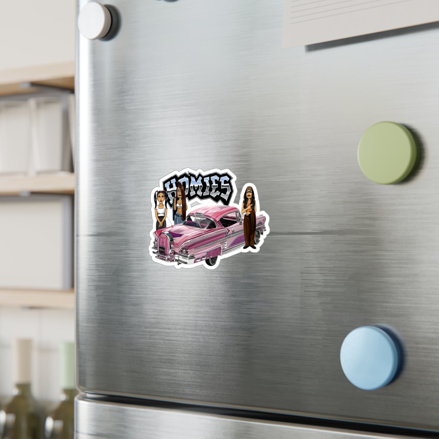 Pink Car Homies Kiss-Cut Vinyl Decals | Unique Stickers for Home Decor, Skateboards, Laptops, Gift Ideas, Urban Art