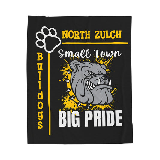 North Zulch Bulldogs Velveteen Plush Blanket, Cozy Throw for Sports Fans, Gift for Graduations, Home Decor, Team Spirit