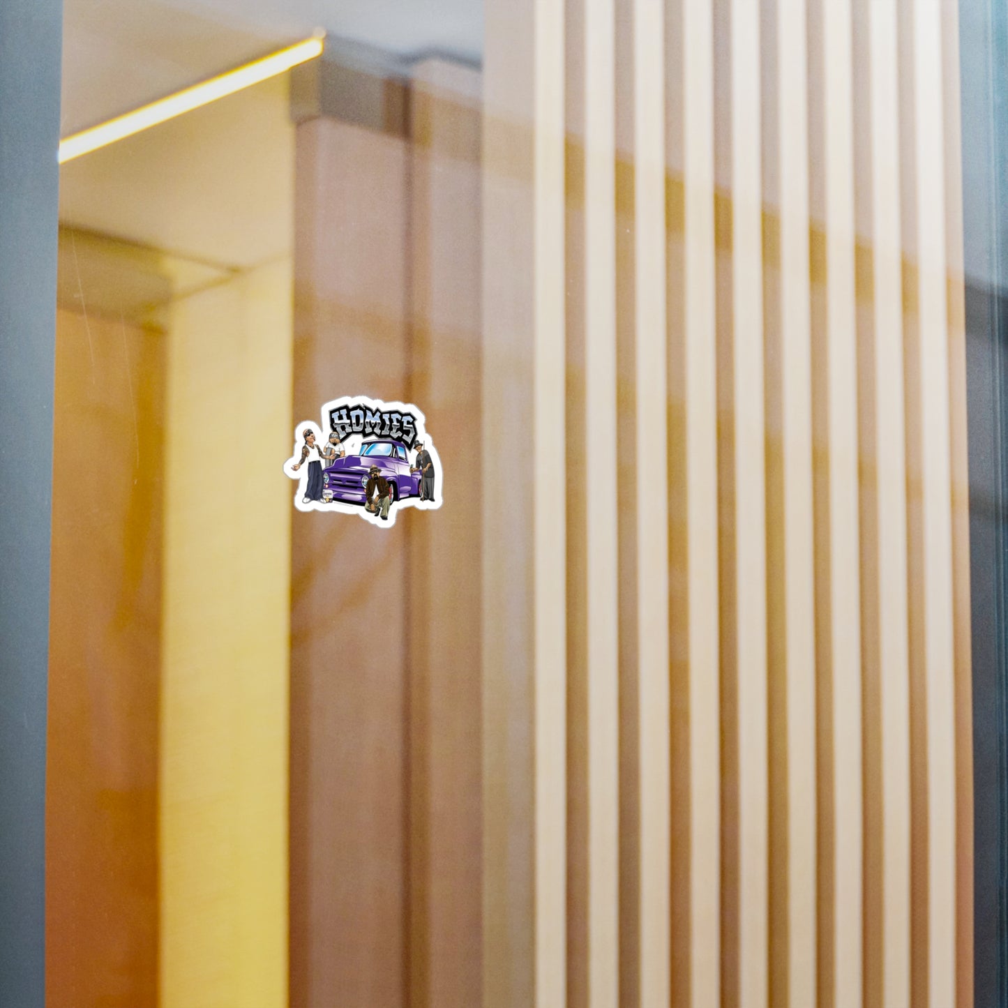 Homies Lowrider Vinyl Sticker — Purple Truck Kiss-Cut Decal