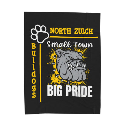 North Zulch Bulldogs Velveteen Plush Blanket, Cozy Throw for Sports Fans, Gift for Graduations, Home Decor, Team Spirit