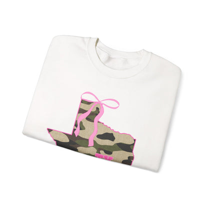 Texas Camo Bow Sweatshirt — Pink Girly Texas State Pride